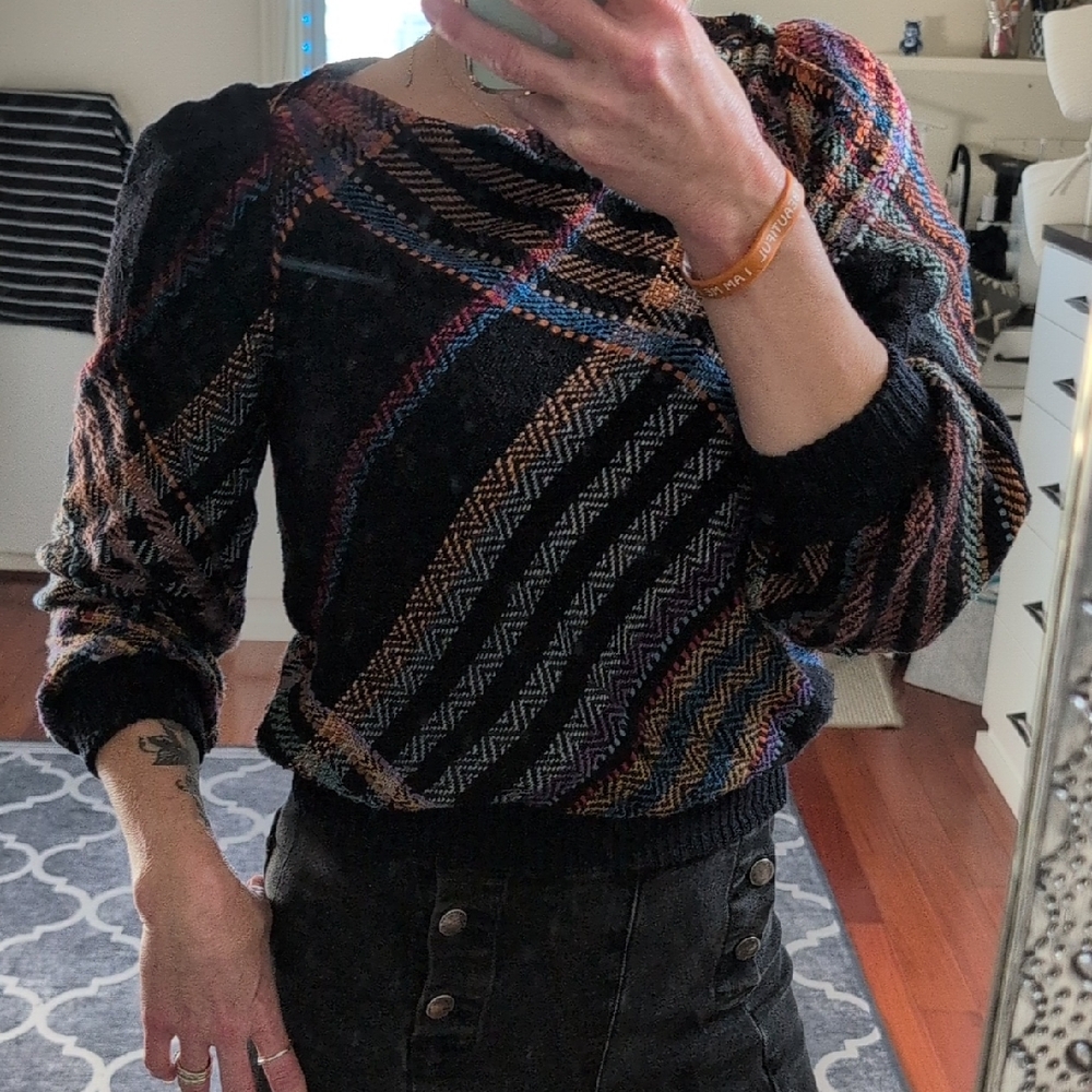 Colorful Plaid 80s Sweater